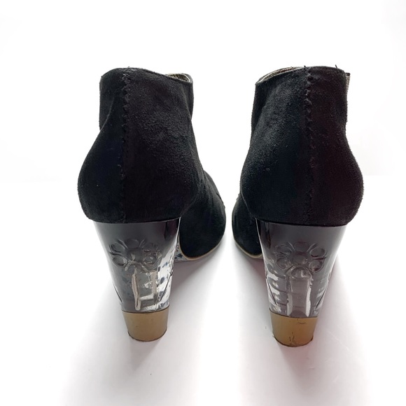 Irregular Choice Black Suede Honey Blossom Booties - Picture 5 of 9